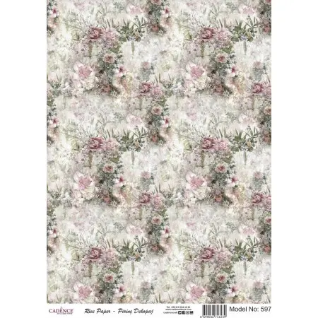 Model 597 Cadence Rice Decoupage Paper 30x42cm.