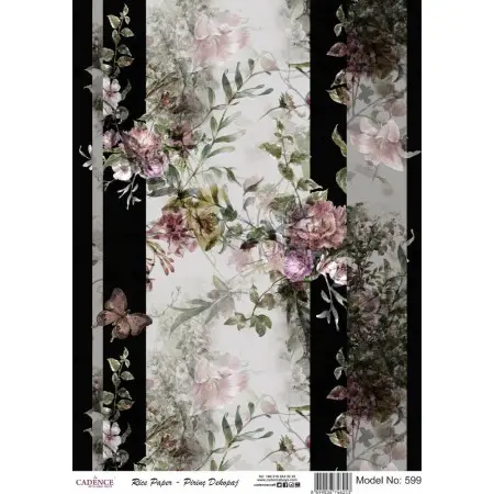 Model 599 Cadence Rice Decoupage Paper 30x42cm.
