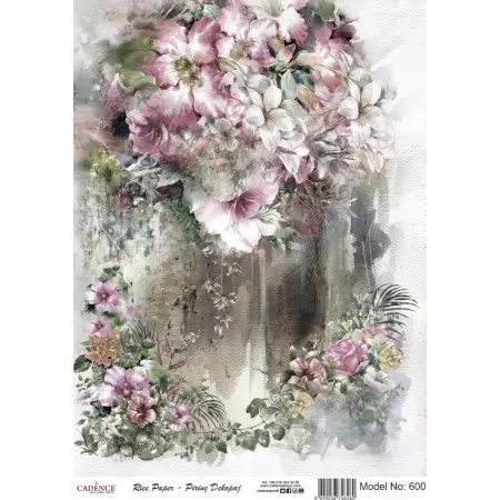 Model 600 Cadence Rice Decoupage Paper 30x42cm.
