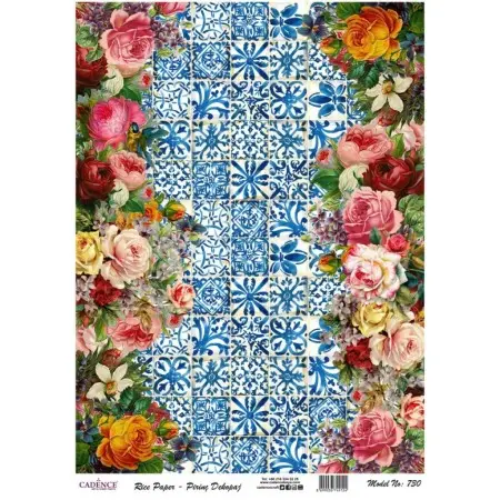 Model 730 Cadence Rice Decoupage Paper 30x42cm.