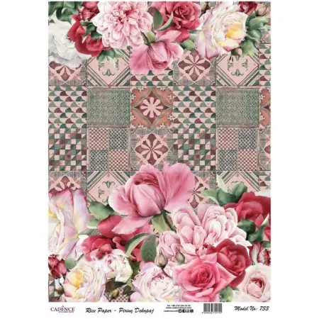 Model 733 Cadence Rice Decoupage Paper 30x42cm.