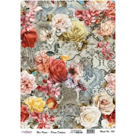 Model 734 Cadence Rice Decoupage Paper 30x42cm.