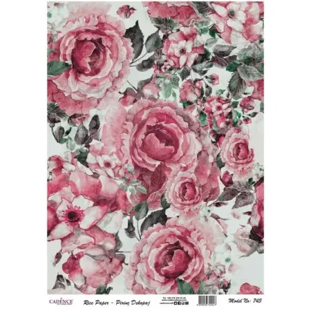 Model 743 Cadence Rice Decoupage Paper 30x42cm.