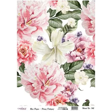 Model 745 Cadence Rice Decoupage Paper 30x42cm.
