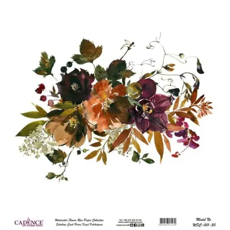 Model WFC001 Watercolor Flower Rice Paper Collection 30x32