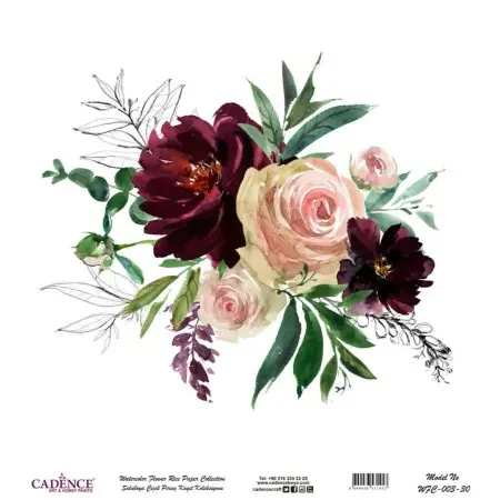 Model WFC003 Watercolor Flower Rice Paper Collection 30x32