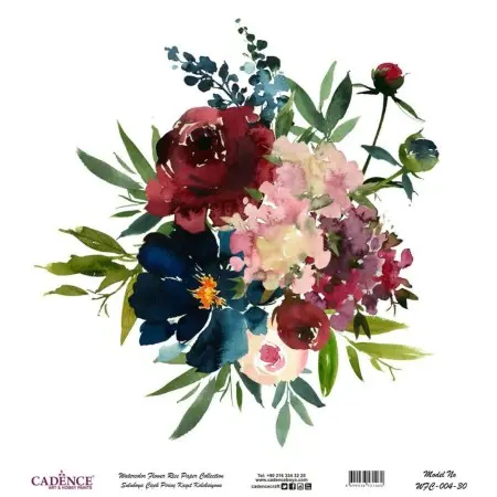 Model WFC004 Watercolor Flower Rice Paper Collection 90x92