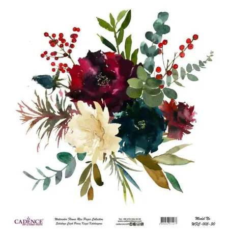 Model WFC005 Watercolor Flower Rice Paper Collection 90x92