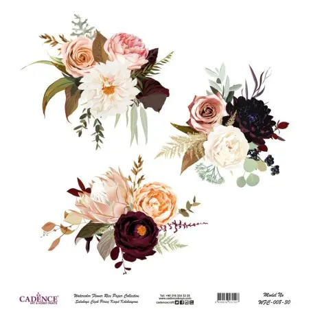 Model WFC008 Watercolor Flower Rice Paper Collection 90x92