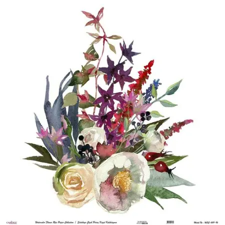 Model WFC009 Watercolor Flower Rice Paper Collection 60x62