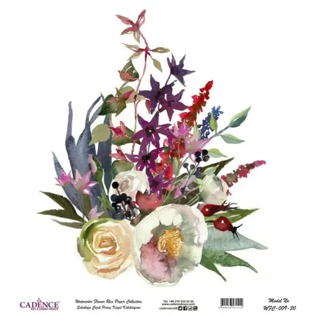 Model WFC009 Watercolor Flower Rice Paper Collection 90x92