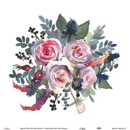 Model WFC010 Watercolor Flower Rice Paper Collection 60x62