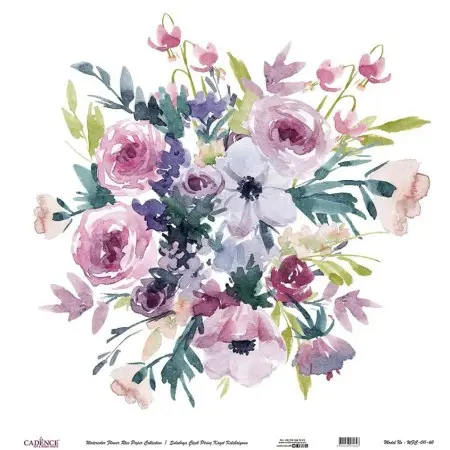 Model WFC011 Watercolor Flower Rice Paper Collection 30x32