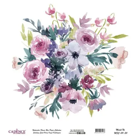 Model WFC011 Watercolor Flower Rice Paper Collection 90x92