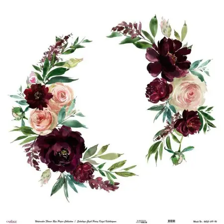 Model WFC019 Watercolor Flower Rice Paper Collection 60x62
