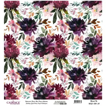 Model WFC024 Watercolor Flower Rice Paper Collection 90x92