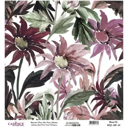 Model WFC025 Watercolor Flower Rice Paper Collection 60x62