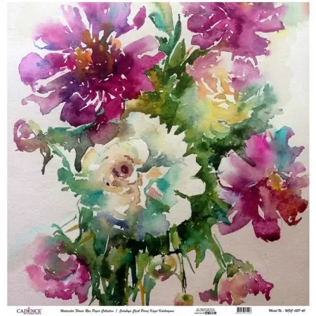 Model WFC028 Watercolor Flower Rice Paper Collection 30x32