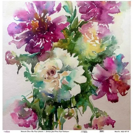 Model WFC028 Watercolor Flower Rice Paper Collection 60x62