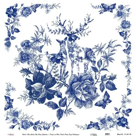 Model K001 Blue Shades of the Earth Rice Paper Decoupage 60x62