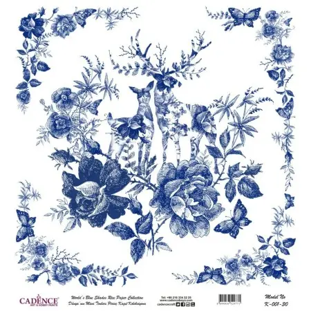 Model K001 Blue Shades of the Earth Rice Paper Decoupage 90x92