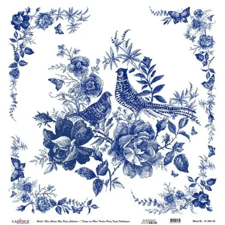 Model K002 Blue Shades of the Earth Rice Paper Decoupage 30x32