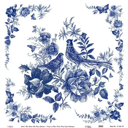 Model K002 Blue Shades of the Earth Rice Paper Decoupage 60x62