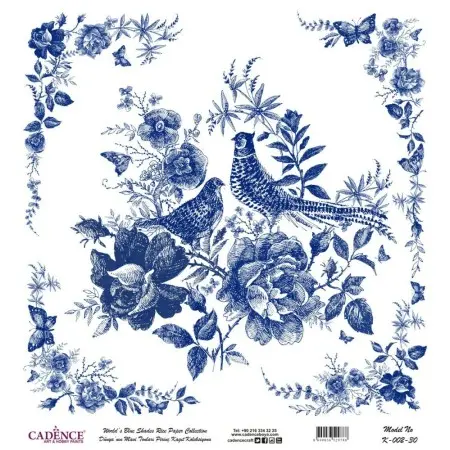 Model K002 Blue Shades of the Earth Rice Paper Decoupage 90x92