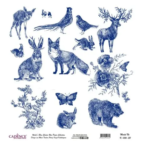 Model K006 Blue Shades of the Earth Rice Paper Decoupage 90x92