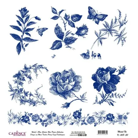 Model K008 Blue Shades of the Earth Rice Paper Decoupage 90x92