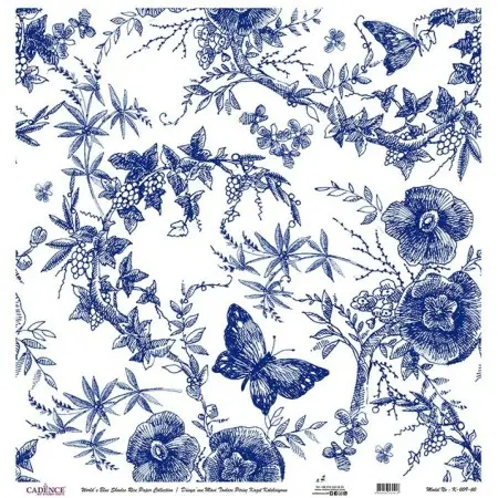 Model K009 Blue Shades of the World Rice Paper Decoupage 30x32