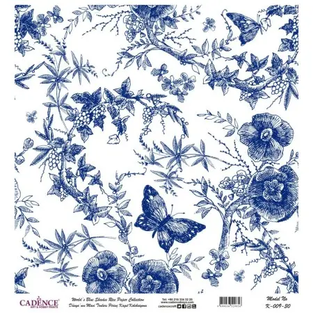 Model K009 Blue Shades of the Earth Rice Paper Decoupage 90x92