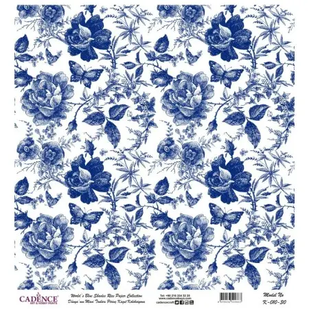 Model K010 Blue Shades of the Earth Rice Paper Decoupage 90x92