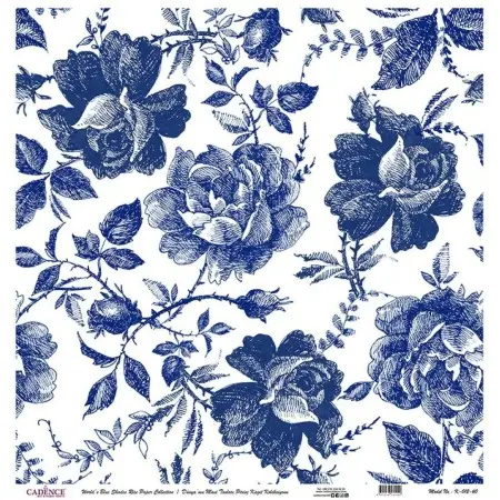 Model K012 Blue Shades of the Earth Rice Paper Decoupage 30x32