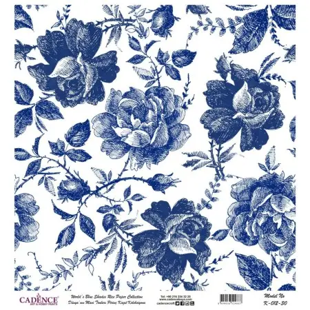 Model K012 Blue Shades of the Earth Rice Paper Decoupage 90x92
