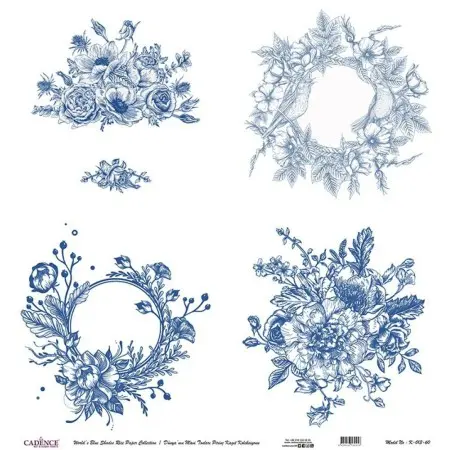 Model K013 Blue Shades of the Earth Rice Paper Decoupage 30x32
