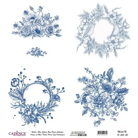 Model K013 Blue Shades of the Earth Rice Paper Decoupage 90x92