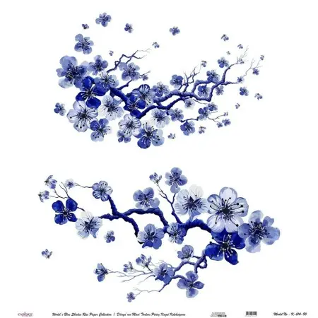 Model K014 Blue Shades of the Earth Rice Paper Decoupage 60x62