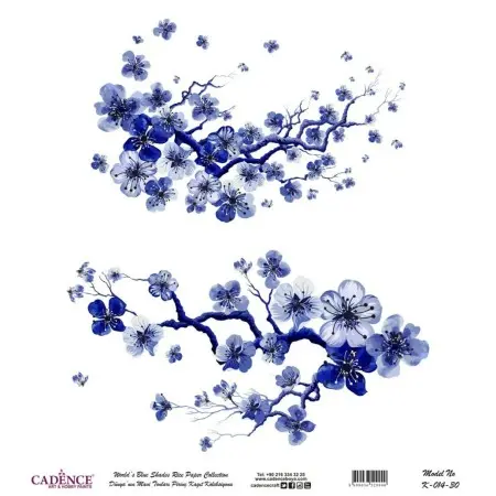 Model K014 Blue Shades of the Earth Rice Paper Decoupage 90x92