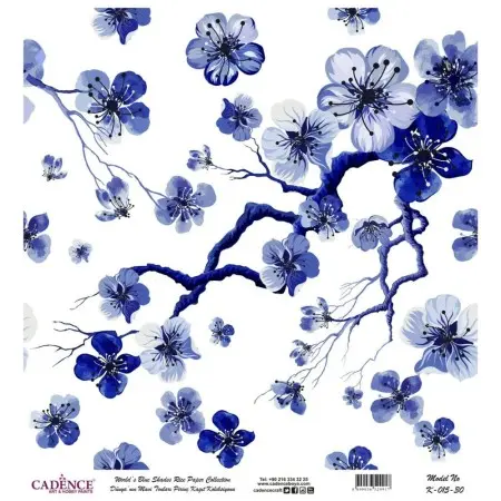 Model K015 Blue Shades of the Earth Rice Paper Decoupage 90x92