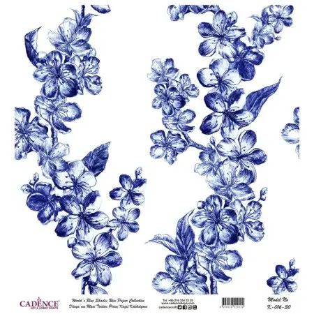Model K016 Blue Shades of the Earth Rice Paper Decoupage 90x92