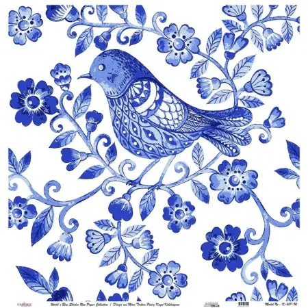 Model K017 Blue Shades of the Earth Rice Paper Decoupage 60x62