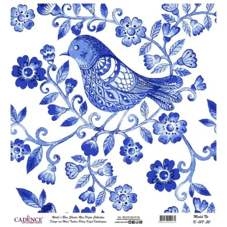 Model K017 Blue Shades of the Earth Rice Paper Decoupage 90x92