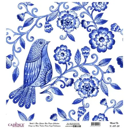 Model K018 Blue Shades of the Earth Rice Paper Decoupage 60x62