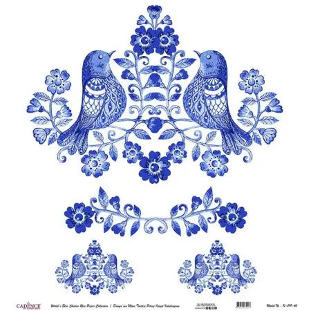 Model K019 Blue Shades of the Earth Rice Paper Decoupage 30x32