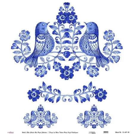 Model K019 Blue Shades of the World Rice Paper Decoupage 60x62