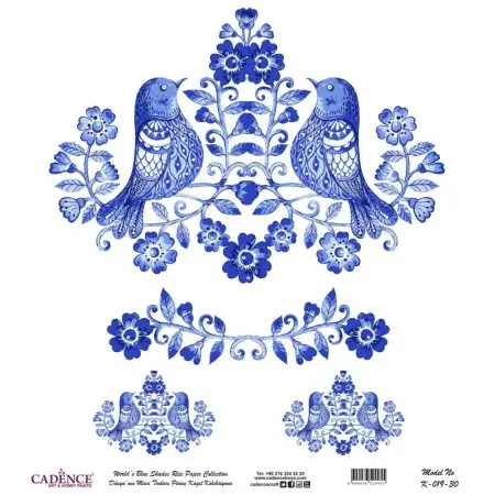 Model K019 Blue Shades of the Earth Rice Paper Decoupage 90x92