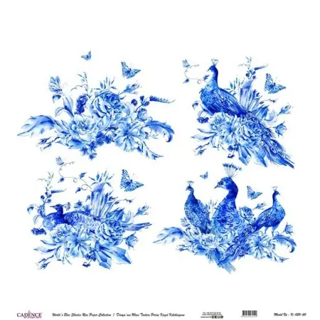 Model K020 Blue Shades of the Earth Rice Paper Decoupage 30x32