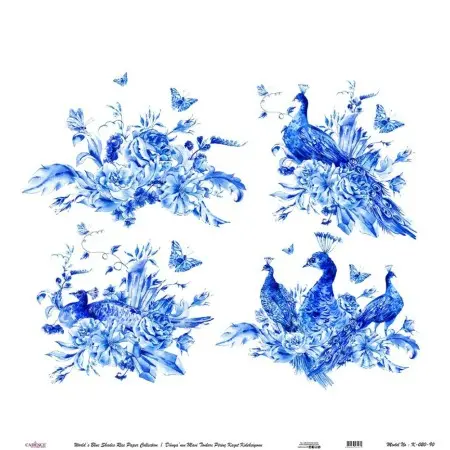 Model K020 Blue Shades of the Earth Rice Paper Decoupage 60x62