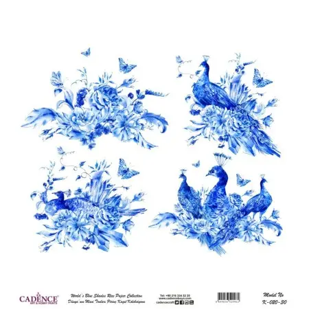 Model K020 Blue Shades of the Earth Rice Paper Decoupage 90x92